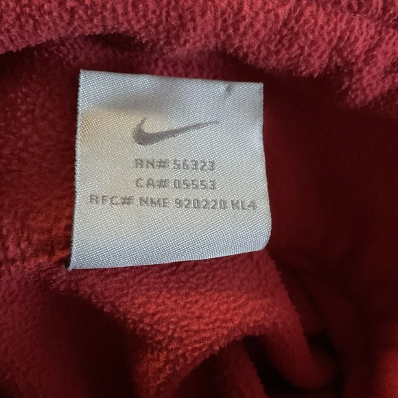 Vintage Nike half zip pullover Sweatshirt Embroidered silver tag size Large Red - Picture 9 of 9
